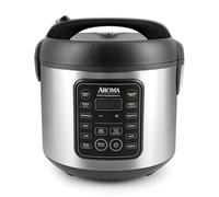 Aroma Housewares ARC-5200SB 2O2O - Olla de arroz y granos, salteado, cocción lenta, vapor, guiso, avena, risotto, sopa, 20 tazas, 10 tazas sin cocinar, acero inoxidable