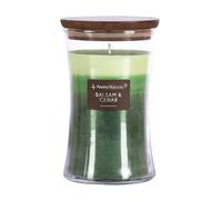 Aroma Naturals Velas perfumadas de 3 capas, Vela grande de 21.52 oz con reloj de arena, Vela de cera de soja natural, quema hasta 100 horas (Bálsamo y Cedro)