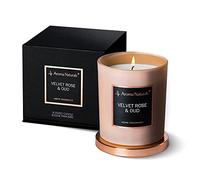 Aroma Naturals Velas perfumadas, velas de cera de soja natural de 35 horas de combustión, regalo de decoración de fragancia para el hogar, 215 g (rosa aterciopelada y Oud)