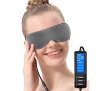 Aroma Season Máscara de ojos de vapor, compresa de ojos cálidos para ojos secos, blefaritis, MGD y blefaritis, tratamiento térmico húmedo para destapar las glándulas lagrimales (gris)
