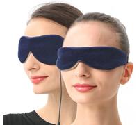 Aroma Season Mascarilla eléctrica calentada y compresa de ojos de calor para microondas con linaza para ojos secos, máscara de ojos cálida SPA, alivio de la fatiga ocular (2 paquetes)