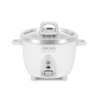 AROMA® Select - Arrocera Stainless® 3/6 tazas (sin/cocinadas), olla interior inoxidable, mantiene caliente automáticamente, 1.2 cuartos de galón