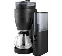 Melitta AromaFresh X 1030-06, Cafetera de Goteo con Molinillo Incorporado, 10 Tazas, Temporizador 24 Horas, Mantenimiento en Caliente, Apto para Café Molido Previamente, Pantalla LC, Negro Mate