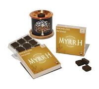 Aromafume - Ladrillos de incienso de resina y quemador exótico del árbol de la vida, 2 bandejas x 9 ladrillos, extracto de Commiphora de África oriental, ideal para espiritualidad profunda e