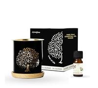 Aromafume Tree of Life - Quemador de aceite esencial con vela, latón, uso para aceite esencial, aceite aromático, aceite difusor, yoga, meditación, fragancia para el hogar, con aceite esencial