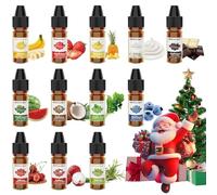 Aromas Alimentarios - 12 Aroma Flavour Drops, Aroma Natural Líquido, Saborizante Concentrado Para Caramelos, Aceite Saborizante Para Hornear, Jabón, Bebidas, Soluble en Agua y Aceite