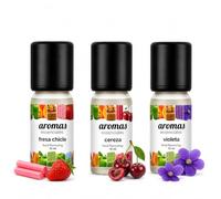 Aromas Alimentarios Concentrados Pack 3 x 10 ml Fresa Chicle + Cereza + Violeta | Esencias para Reposteria, Bebidas, Postres y Cocina