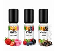 Aromas Alimentarios Concentrados Pack 3 x 10 ml Fresa Chicle + Frutas Tropicales + Mango | Esencias para Reposteria, Bebidas, Postres y Cocina