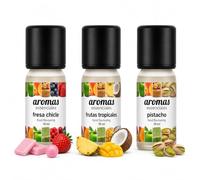 Aromas Alimentarios Concentrados Pack 3 x 10 ml Fresa Chicle + Frutas Tropicales + Pistacho | Esencias para Reposteria, Bebidas, Postres y Cocina
