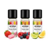 Aromas Alimentarios Concentrados Pack 3 x 10 ml Fresa Chicle + Frutos Rojos + Lima Limón | Esencias para Reposteria, Bebidas, Postres y Cocina