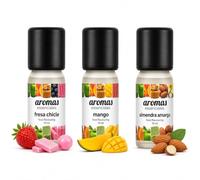 Aromas Alimentarios Concentrados Pack 3 x 10 ml Fresa Chicle + Mango + Almendra Amarga | Esencias para Reposteria, Bebidas, Postres y Cocina