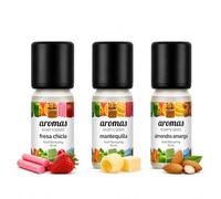 Aromas Alimentarios Concentrados Pack 3 x 10 ml Fresa Chicle + Mantequilla + Almendra Amarga | Esencias para Reposteria, Bebidas, Postres y Cocina