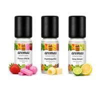 Aromas Alimentarios Concentrados Pack 3 x 10 ml Fresa Chicle + Mantequilla + Lima Limón | Esencias para Reposteria, Bebidas, Postres y Cocina