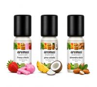 Aromas Alimentarios Concentrados Pack 3 x 10 ml Fresa Chicle + Piña Colada + Almendra Dulce | Esencias para Reposteria, Bebidas, Postres y Cocina