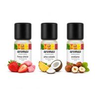 Aromas Alimentarios Concentrados Pack 3 x 10 ml Fresa Chicle + Piña Colada + Avellana | Esencias para Reposteria, Bebidas, Postres y Cocina