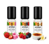 Aromas Alimentarios Concentrados Pack 3 x 10 ml Fresa Chicle + Piña Colada + Mango | Esencias para Reposteria, Bebidas, Postres y Cocina