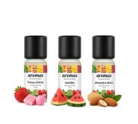 Aromas Alimentarios Concentrados Pack 3 x 10 ml Fresa Chicle + Sandía + Almendra Dulce | Esencias para Reposteria, Bebidas, Postres y Cocina