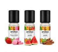Aromas Alimentarios Concentrados Pack 3 x 10 ml Fresa Chicle + Sandía + Canela | Esencias para Reposteria, Bebidas, Postres y Cocina