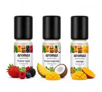 Aromas Alimentarios Concentrados Pack 3 x 10 ml Frutos Rojos + Frutas Tropicales + Mango | Esencias para Reposteria, Bebidas, Postres y Cocina
