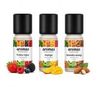 Aromas Alimentarios Concentrados Pack 3 x 10 ml Frutos Rojos + Mango + Almendra Amarga | Esencias para Reposteria, Bebidas, Postres y Cocina