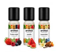 Aromas Alimentarios Concentrados Pack 3 x 10 ml Frutos Rojos + Sandía + Essenciales | Esencias para Reposteria, Bebidas, Postres y Cocina