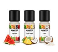Aromas Alimentarios Concentrados Pack 3 x 10 ml Sandía + Piña Colada + Coco | Esencias para Reposteria, Bebidas, Postres y Cocina