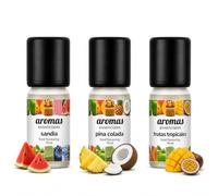 Aromas Alimentarios Concentrados Pack 3 x 10 ml Sandía + Piña Colada + Frutas Tropicales | Esencias para Reposteria, Bebidas, Postres y Cocina