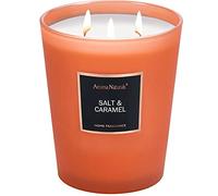 Aromas Naturals Vela aromática, 943 g/33,3 oz Vela grande 130 horas de combustión prolongada, velas de aromaterapia de soja natural para el hogar, 3 mechas de algodón (sal y caramelo)