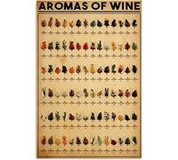 Aromas Of Wine Placa de metal para póster, decoración de bar, letrero de metal, conocimiento del vino, póster retro, arte de pared, hogar, club, habitación, placa decorativa de pared, regalo divertido