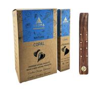 Aromasenses - 12 Cajetillas Incienso Aroma Nature Copal - 100% Natural - Hecho a Mano - 1 Hora de Duración por Varilla - Relajación Meditación Yoga + 1 Tablilla Aromasenses (12, Copal)