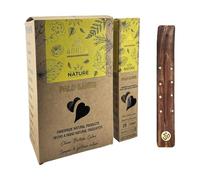Aromasenses - 12 Cajetillas Incienso Aroma Nature Palo Santo - 100% Natural - Hecho a Mano - 1 Hora de Duración por Varilla - Relajación Meditación Yoga + 1 Tablilla Aromasenses (12, Palo Santo)