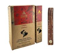 Aromasenses - 12 Cajetillas Incienso Aroma Nature Sandalo - 100% Natural - Hecho a Mano - 1 Hora de Duración por Varilla - Relajación Meditación Yoga + 1 Tablilla Aromasenses (12, Sandalo)