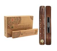 Aromasenses - 12 Cajetillas Incienso Goloka Organic Palo Santo y Salvia Blanca - Incienso Natural 100% Masala - Relajación - Meditación - Yoga + 1 Tablilla Aromasenses (12, Palo Santo y Salvia Blanca)