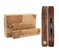 Aromasenses - 12 Cajetillas Incienso Goloka Organic Sandalo y Copal - Incienso Natural 100% Masala - Relajación - Meditación - Yoga + 1 Tablilla Aromasenses (12, Sandalo y Copal)