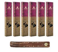 Aromasenses - 6 Cajetillas Incienso Aroma Nature Romero - 100% Natural - Hecho a Mano - 1 Hora de Duración por Varilla - Relajación Meditación Yoga + 1 Tablilla Aromasenses (6, Romero)