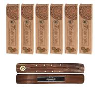 Aromasenses - 6 Cajetillas Incienso Goloka Organic Sandalo y Copal - Incienso Natural 100% Masala - Relajación - Meditación - Yoga + 1 Tablilla Aromasenses (6, Sandalo y Copal)
