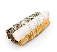 AROMASENSES | Atadillo de Salvia Blanca + Palo Santo Natural + Selenita | Salvia Blanca Natural Sin Tóxicos, Ecológica | Kit de Limpieza Energética para Hogar y Más Espacios | Protección y Curación