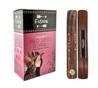 Aromasenses | Caja Completa con 12 Cajetillas de Incienso Golden Fusion Palo Santo y Romero 15 Gramos + 1 Tablilla Aromasenses | Incienso Etnico 100% Natural | Limpiador de Energias