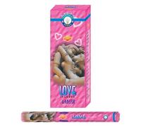 AROMASENSES Incienso Amor Sac | Caja de 6 Tubos Hexagonales con 20 Varillas | Fragancia Romántica, Dulce y Floral - Amor Propio, Reconciliación, Armonía Familiar | Incienso de La India
