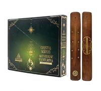 Aromasenses | Incienso Aroma Crystal Aventurina + 1 Tablilla Aromasenses | Minerales Esotéricos | Caja Completa de 12 Cajetillas de Incienso + 12 Cajitas con Minerales Aventurina | Purificación