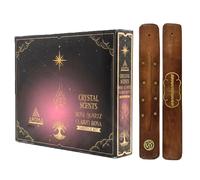 Aromasenses | Incienso Aroma Crystal Cuarzo Rosa + 1 Tablilla Aromasenses | Minerales Esotéricos | Caja Completa de 12 Cajetillas de Incienso + 12 Cajitas con Minerales Cuarzo Rosa | Purificación