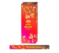 AROMASENSES | Incienso Atrae Clientes Sac | Caja de 6 Tubos Hexagonales con 20 Varillas C/U | Sahumerio Aroma a Jazmín y Ámbar | Prosperidad para Negocios, Tiendas y Oficinas | Incienso de La India