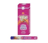 AROMASENSES | Incienso Atrae Dinero Sac | Caja de 6 Tubos Hexagonales con 20 Varillas Cada Uno | Aromas de Pachuli y Mandarina Que Ayuda a Generar Confianza y Autoestima | Incienso de La India