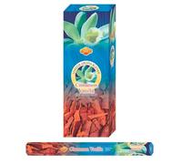 AROMASENSES | Incienso Canela Vainilla Sac | Caja de 6 Tubos Hexagonales con 20 Varillas C/U | Sahumerio Que CREA Un Ambiente Acogedor y Limpieza Energética | Pack de Incienso de La India