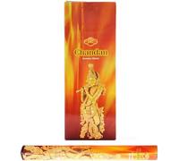 AROMASENSES | Incienso Chandan Sac | Pack de Incienso, Caja de 6 Tubos Hexagonales con 20 Varillas | Notas Amaderadas Secas - Paz Mental Absoluta | Hecho en La India con Personalidad Ancestral