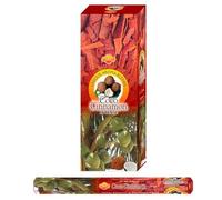 AROMASENSES | Incienso Coco Canela Sac | Caja de 6 Tubos Hexagonales con 20 Varillas C/U | Sahumerio con Aroma Dulce, Exótico y Especiado, Atrae Prosperidad | Pack de Incienso de La India