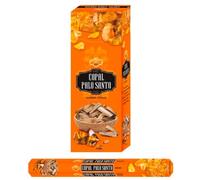 AROMASENSES | Incienso Copal-Palo Santo Sac | Caja de 6 Tubos Hexagonales con 20 Varillas C/U | Sahumerio con Elementos de Purificación y Protección Energética | Pack de Incienso de La India