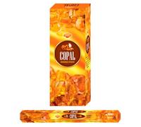 AROMASENSES | Incienso Copal Sac | Pack de Caja de 6 Tubos Hexagonales con 20 Varillas C/U | Sahumerio de Fragancia Resinosa y Ligeramente Amaderada, Escudo Protector | Incienso de La India