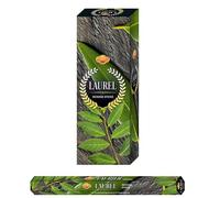 Aromasenses | Incienso de Laurel Hexagonal Sac | Caja de 6 Tubos con 20 Varillas c/u | Fragancia Herbal Fresca y Protectora | Bienestar, Meditación y Energía Positiva | Aroma Prolongado