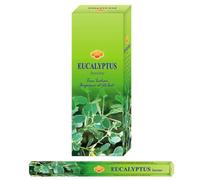 AROMASENSES Incienso Eucalipto Sac | Pack de Caja de 6 Tubos Hexagonales con 20 Varillas | Sahumerio con Notas Mentoladas y Alcanforadas, Sensación Descongestiva | Incienso de La India